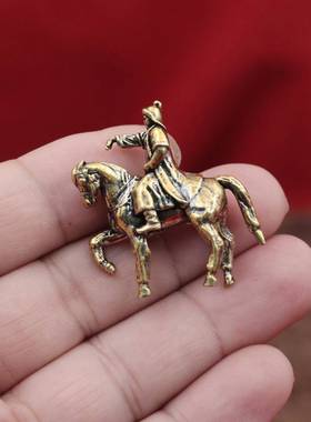 黄铜成吉思汗摆件黄铜小摆件工艺品复古装饰品摆件小铜器工艺摆件