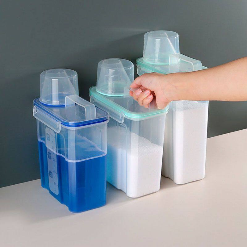 洗衣粉收纳盒手提塑料容器洗衣液浴室透明密封大容量储物盒收纳罐,淘宝优惠券,粉丝福利购,淘宝优惠卷