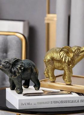 新品千秋母子象摆件客厅家居装饰品样板房摆设树脂工艺品