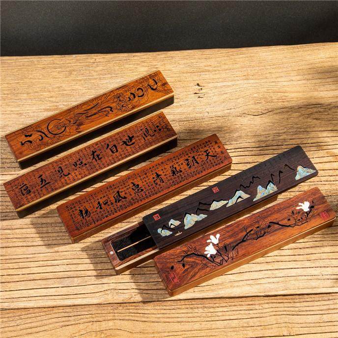 中式紫光檀禅意室内木质线香盒檀香炉千里江山线香炉礼品套装,淘宝优惠券,粉丝福利购,淘宝优惠卷