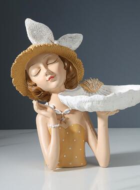 货源入户玄关托盘钥匙收纳摆件创意轻奢摆件树脂工艺