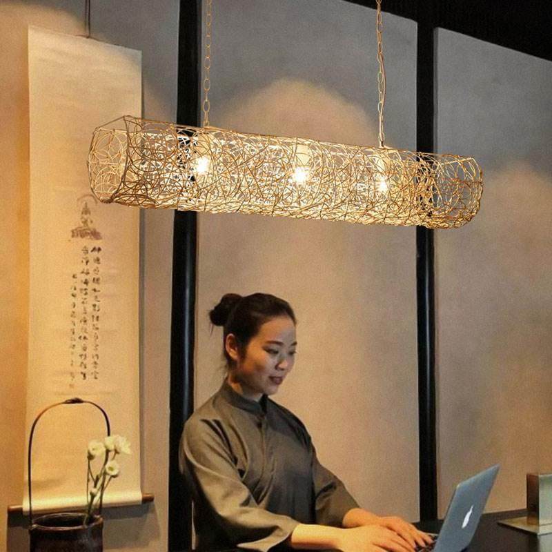 日式吊灯东南亚藤编吊灯藤艺火锅店餐厅灯长形中式禅意茶室吊灯,淘宝优惠券,粉丝福利购,淘宝优惠卷