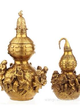 铜葫芦摆件八仙葫芦开盖葫芦八仙葫芦铜工艺品