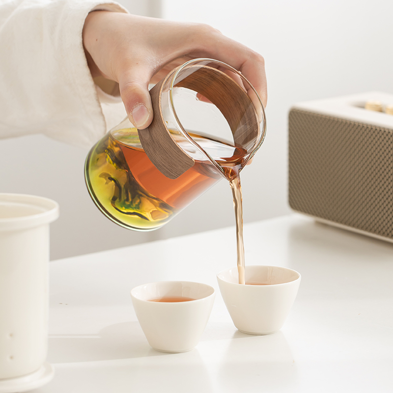 中式旅行茶具便携式快客杯套装户外泡茶壶一壶六杯功夫茶杯茶具 - 图2