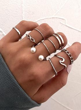 10 piece ring set Men's women's 合金10件套戒指组套珍
