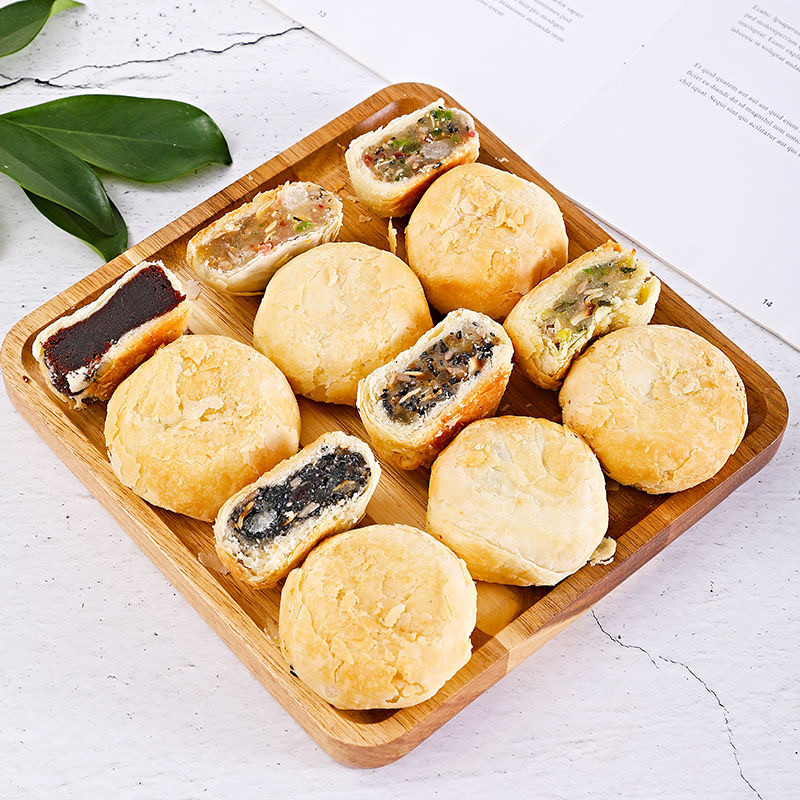 五仁百果椒盐新鲜月饼酥皮手工中秋节新鲜月饼茶点传统月饼手工