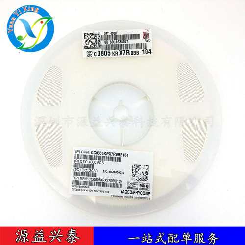 贴片电容CC0603KRX5R6BB106060310uF(106K)±10%10VX5R - 图0