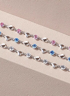 正品PT950铂金手链专柜18K白金手镯钻石手链女友生日情人节礼物