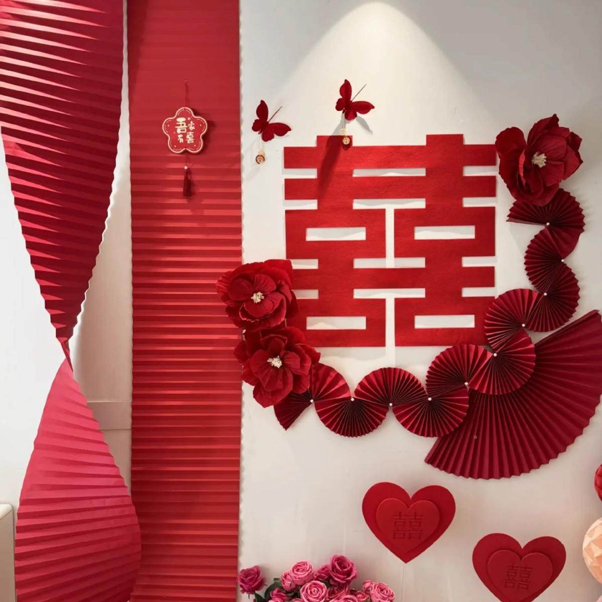 婚房氛围布置婚套结背景墙6198装饰女方喜字贴房客厅装新卧室墙面,淘宝优惠券,粉丝福利购,淘宝优惠卷