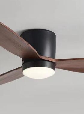 风扇灯餐厅客厅卧室家用简约一体吊扇灯中山灯具木质扇叶