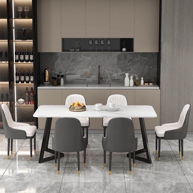 北欧家用岩板餐桌轻奢风高端大小户型大理石现代简约吃饭桌椅组合,淘宝优惠券,粉丝福利购,淘宝优惠卷