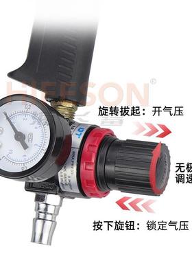 海飞鲨筒装硬胶310ml气动玻璃胶枪/发泡压胶枪/堵缝枪调带表调速