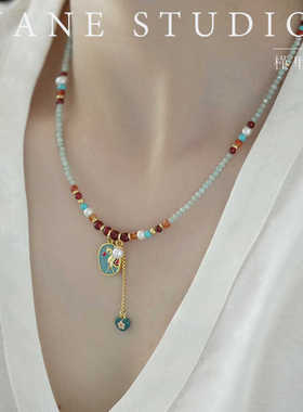 「踏梅」原创设计新中式锁骨链复古民族风串珠项链国风颈链毛衣链