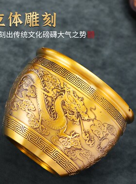 黄铜烟灰缸大号铜制烟缸室内办公室茶几大气上次烟缸