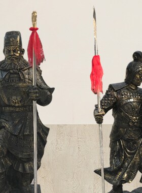 定制玻璃钢彷铜三国人物雕塑关羽张飞赵云酒店商业街广场景观摆件