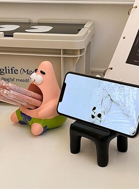 章鱼哥手机支架莲花宝座ipad架子树脂创意可爱桌面摆件生日礼物