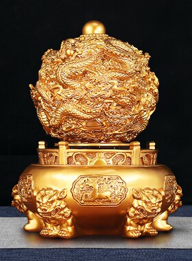 九转干 干坤摆件九龙戏珠干 干坤鼎招财聚宝盆家居办公室店铺风水
