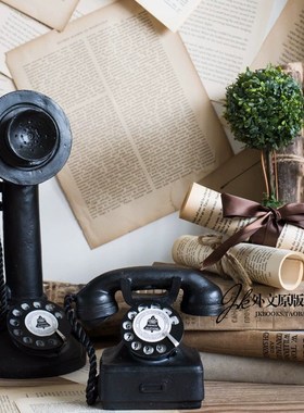 JK慕空间工业LOFT风格复古树脂相机照相机电话摆件咖啡厅书柜装饰