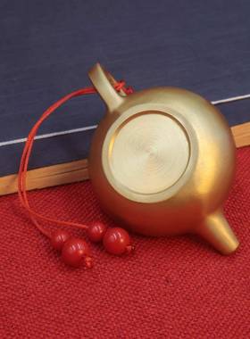 黄铜把把壶手把件创意铜摆件小茶壶金属工艺品纪念品小礼物