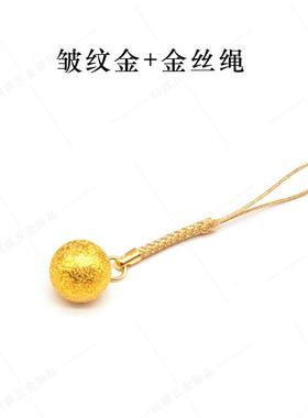 日本铃铛清水寺铃铛挂绳 封闭式皱纹磨砂金铃铛 双层无缝水音铃铛