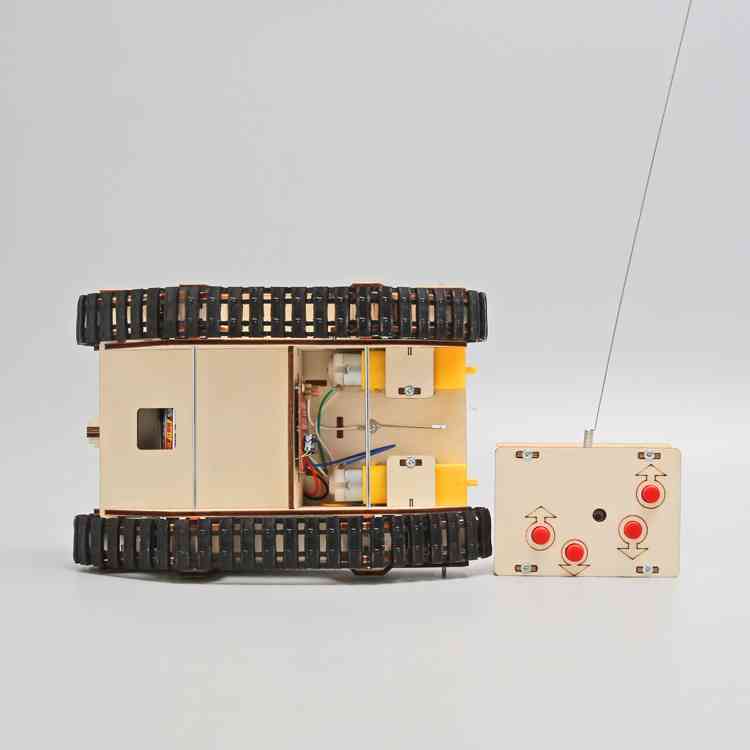 儿童益智diy手工积木遥控坦克教具小学生科技小制作物理拼装模型 - 图2