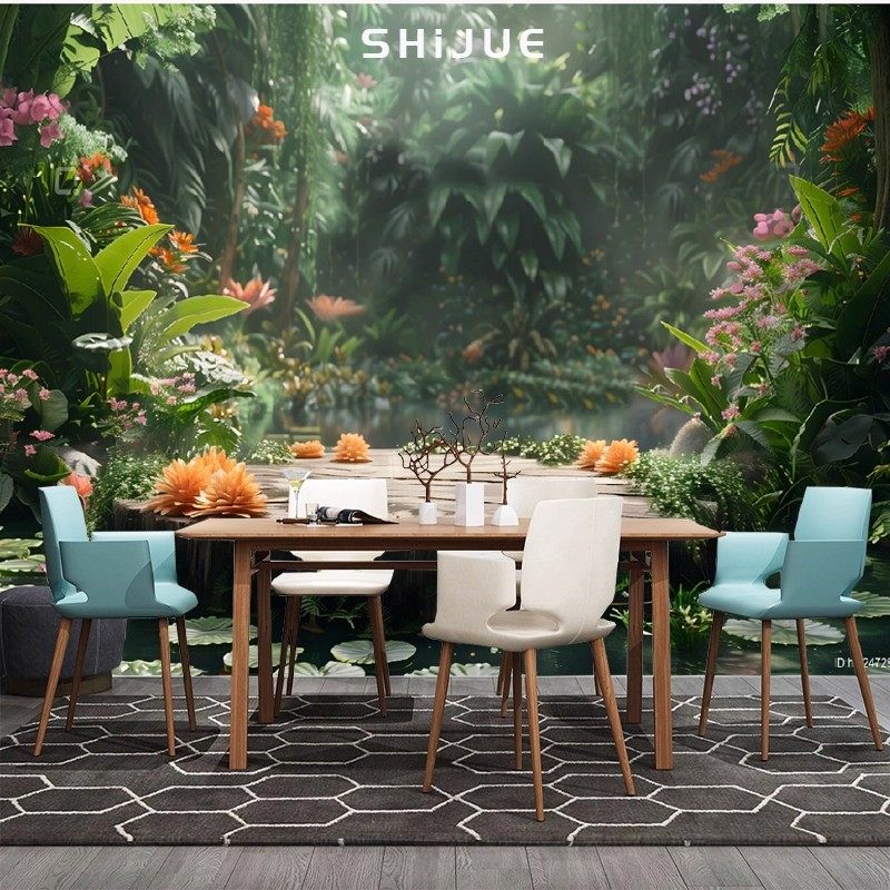 东南亚原始3D森林大自然壁纸客厅沙发卧室大树壁画电视机背景墙布,淘宝优惠券,粉丝福利购,淘宝优惠卷