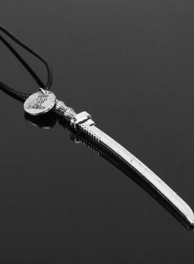 欧美流行行尸走肉周边刀妹太刀道具项链复古银色刀剑挂件饰品配件