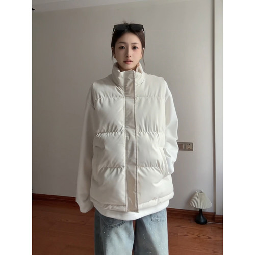 美式轻薄无袖羽绒马甲男冬季保暖加厚可外穿棉服背心叠穿立领外套 - 图2