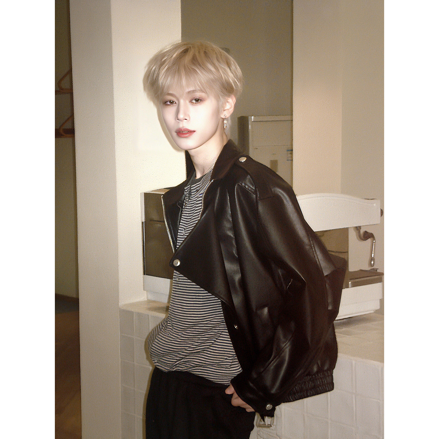 美式短款加绒pu皮衣外套男秋冬解构设计感小众夹克潮牌痞帅机车服,淘宝优惠券,粉丝福利购,淘宝优惠卷