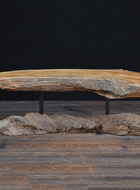 风化木随形禅意木底座实木枯木根雕家居装饰博古架原木Y色木架摆