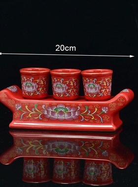 陶瓷家用供奉水杯茶杯q酒杯供酒壶茶壶拜神佛前烛台蜡烛财神灯摆