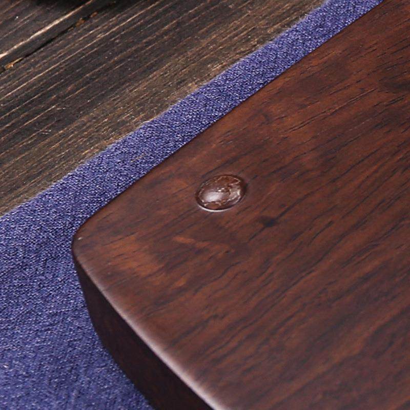 黑檀木实木茶台铜木干泡台嵌入黄铜线整块原木家用便携整版茶托盘 - 图2