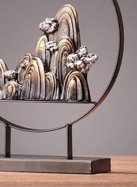 新中式家居书房博古架工艺品摆件轻奢创意玄关电视酒柜装饰品摆设