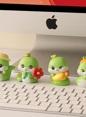 蛇年吉祥物公仔办公室桌面装饰品小摆件治愈系解压生肖蛇新年礼物