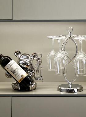 轻奢高档红酒杯杯架摆件现代家居饰品饭厅高脚杯酒柜装饰品高级感