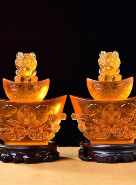 易明开居财宝吞金兽招财，蜗牛，宝宝，吉祥，树脂玻璃饰品，2025