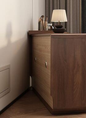 新中式实木梳妆台卧室储物柜收纳柜一体化妆桌可直角小户型化妆桌