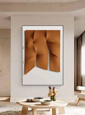 现代轻奢玄关装饰画客厅沙发背景挂画意式极简餐厅样板房棕色壁画