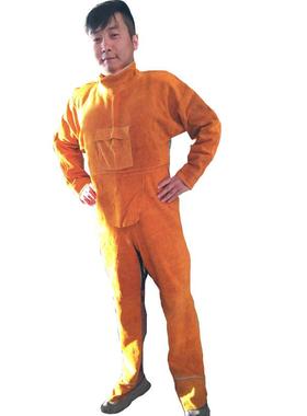单前幅透气防闷热焊工服电焊反穿围裙防烧烫劳保服二层全皮电焊服