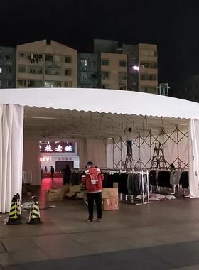 电动推拉雨棚仓库过道伸缩棚轨道移动折叠防雨棚遥控收缩遮雨