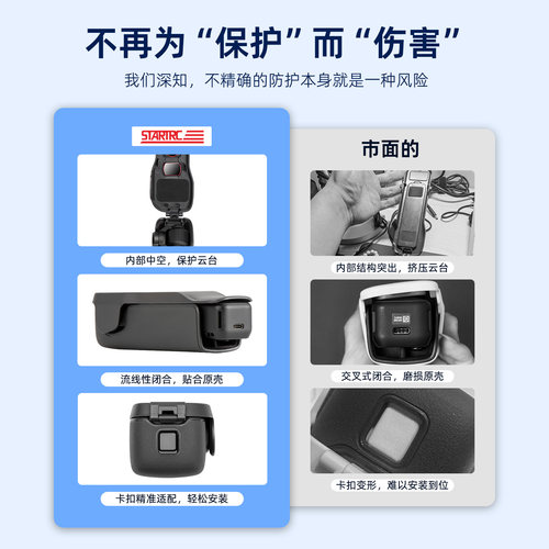 STARTRC斯达飞适用DJI大疆Pocket3保护壳盖镜头盖云台相机保护罩OSMO灵眸相机配件原装保护壳保护盖保护套 - 图0