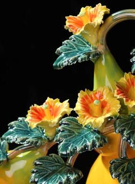 威弗列德创意工艺品摆设福禄葫芦陶瓷玄关客厅家居装饰品中式摆件