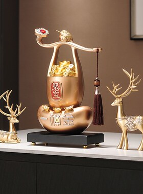速发一桶金聚宝盆摆财招财客厅聚件家居装公品酒柜办饰室装饰品新
