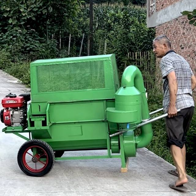 Threshing machine, small household threshing machine, 90 fully automatic new agricultural multi-function wheat sorghum harvester