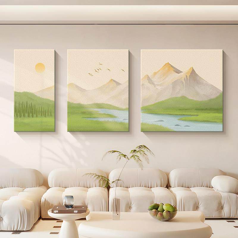 山日HJBJ-202照金客厅大装饰画现代约气沙发背景墙简挂画立体砂岩,淘宝优惠券,粉丝福利购,淘宝优惠卷