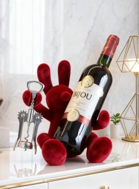 轻红送奢电镀能酒架摆件高级感小众酒柜客厅XP202508餐桌面多功装