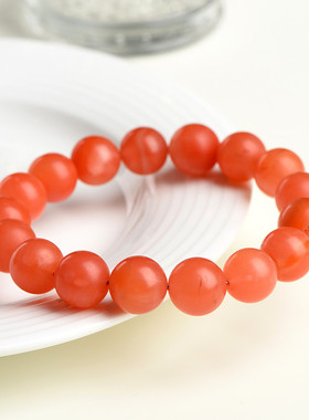 久雅水晶天然保山南红手链保山满肉南红圆柱手串佛珠厂家直销