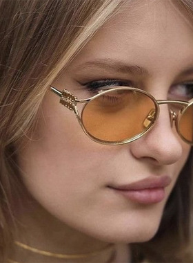 杰特858椭圆框镂空眼镜欧美时尚墨镜辣妹复古凹造型太阳镜