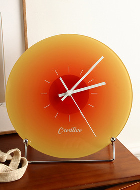贝汉美创意日落时钟严选落日挂钟北欧卧室装饰品摆件网红客厅钟表