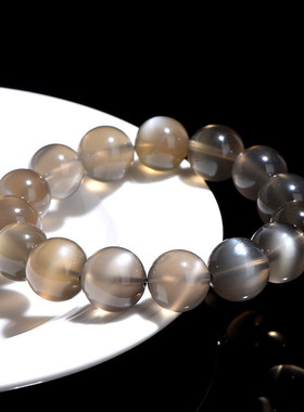 久雅水晶天然黑月光圆珠手链黑色月光石散珠手串厂家直销